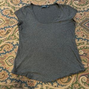 Polo by Ralph Lauren 🏇 cap sleeve shirt in charcoal& black embroidery logo SP